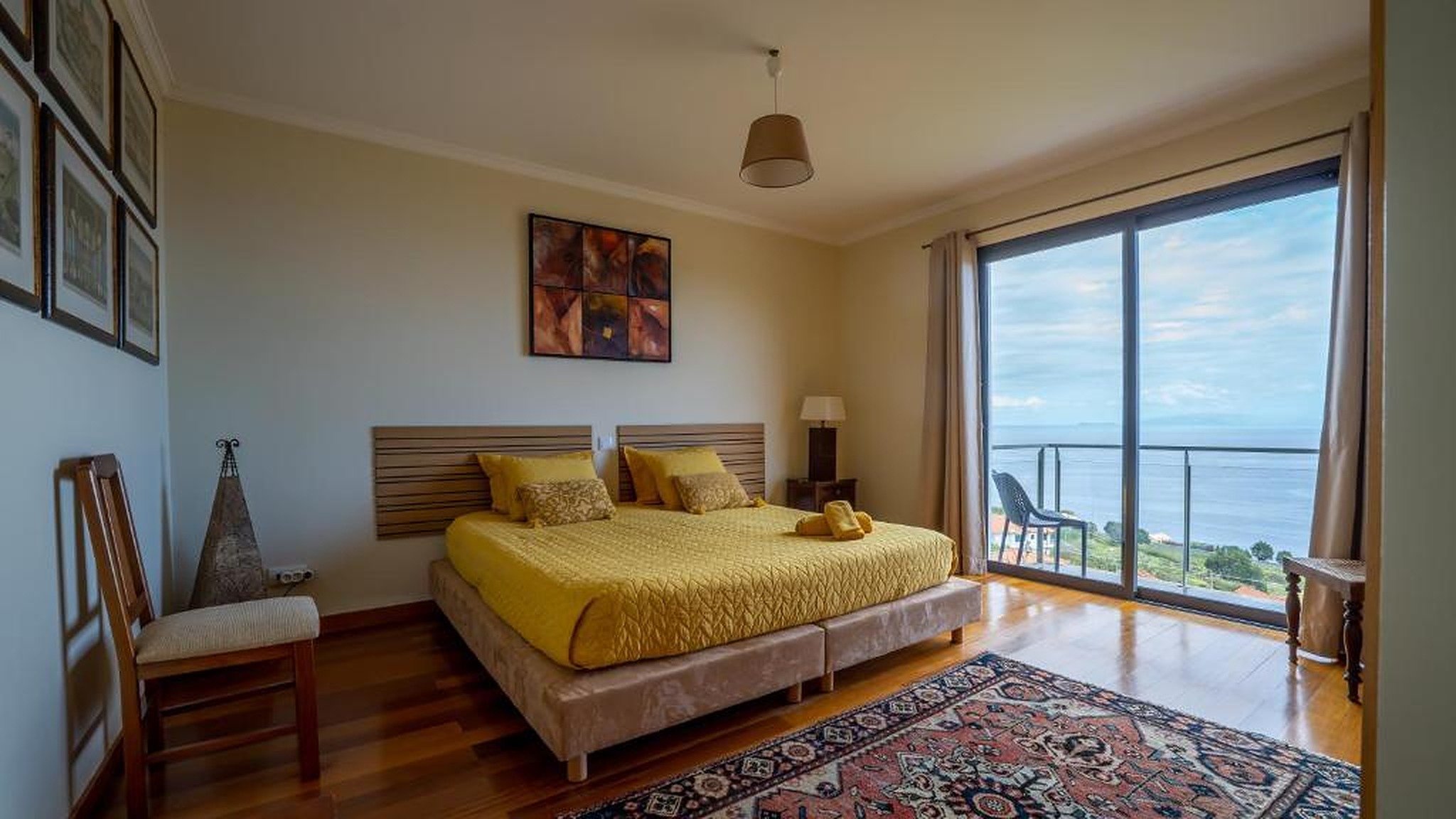 Bedroom with ocean-facing window