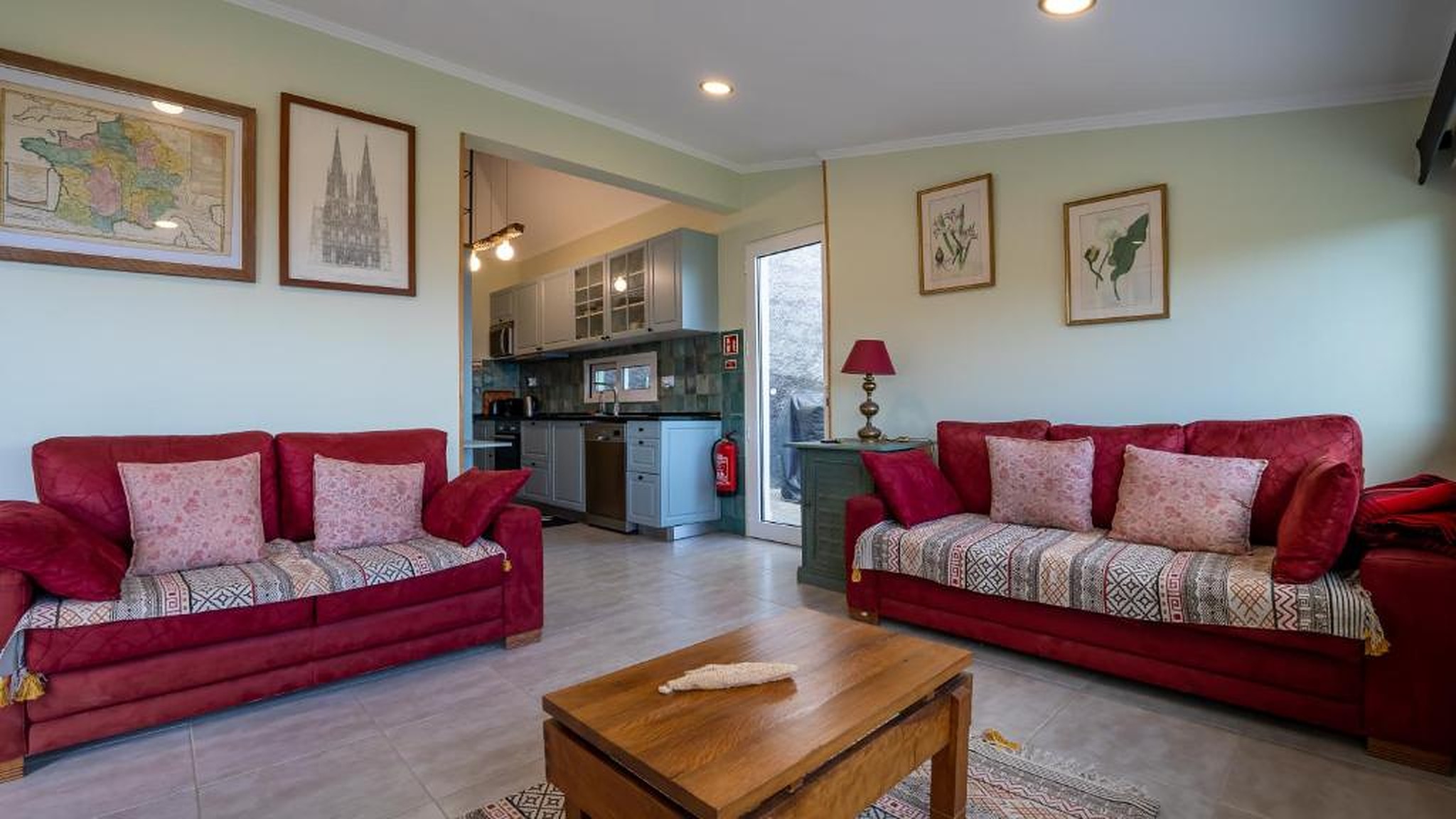 Spacious living room with two sofas